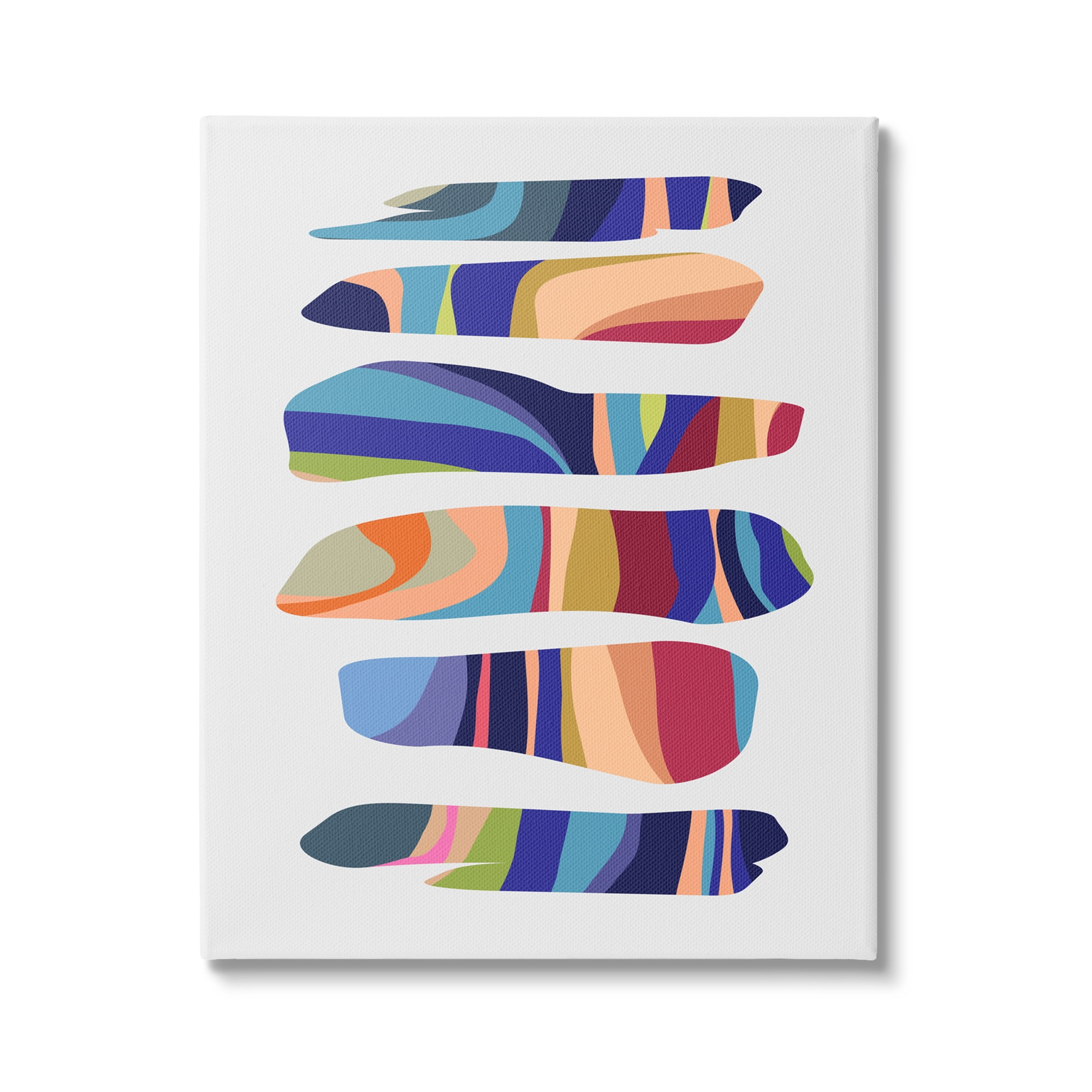 Stupell Industries Varied Contemporary Shapes Abstract Painting Gallery Wrapped Canvas Print Wall Art, 30 x 40