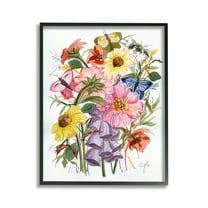 Stupell Industries Varied Cottage Floral Bundle Botanical & Floral Painting Black Framed Art Print Wall Art, 11 x 14