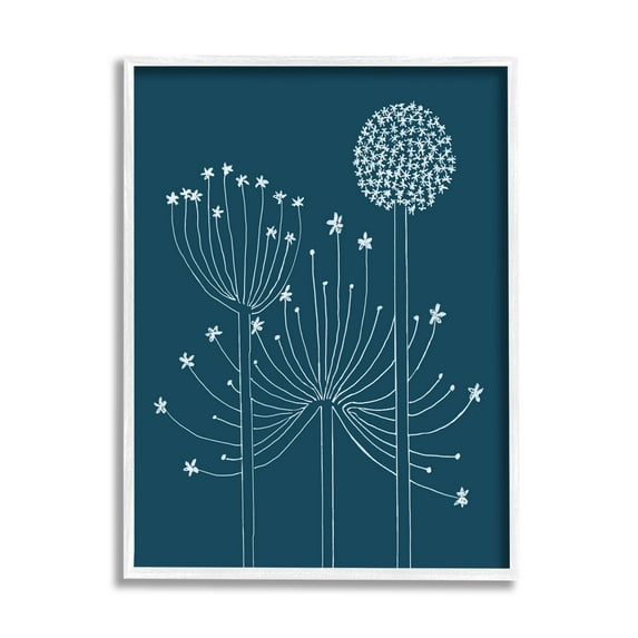 Stupell Industries Varied Dandelion Wild Plant Petals Graphic Art White Framed Art Print Wall Art, Design by Alicia Longley
