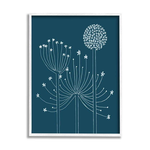 Stupell Industries Varied Dandelion Wild Plant Petals Graphic Art White Framed Art Print Wall Art, Design by Alicia Longley