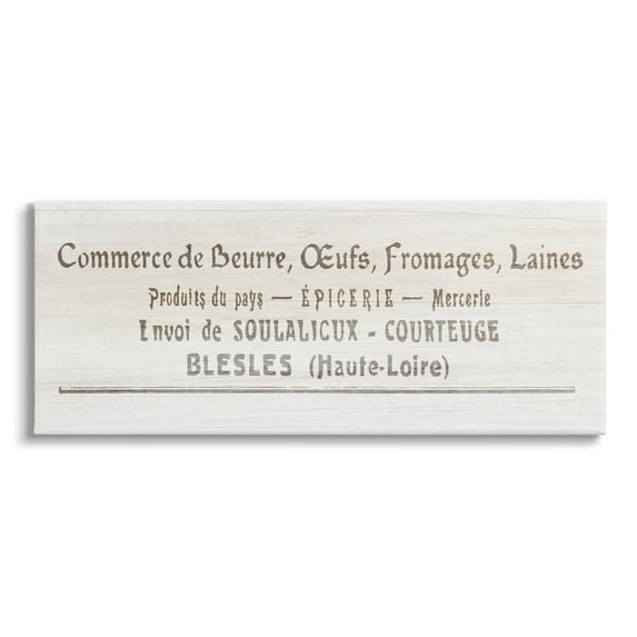 Stupell Industries Varied Farm Goods French Eggs Butter Sign Graphic Art Gallery Wrapped Canvas Print Wall Art, Design by Daphne Polselli