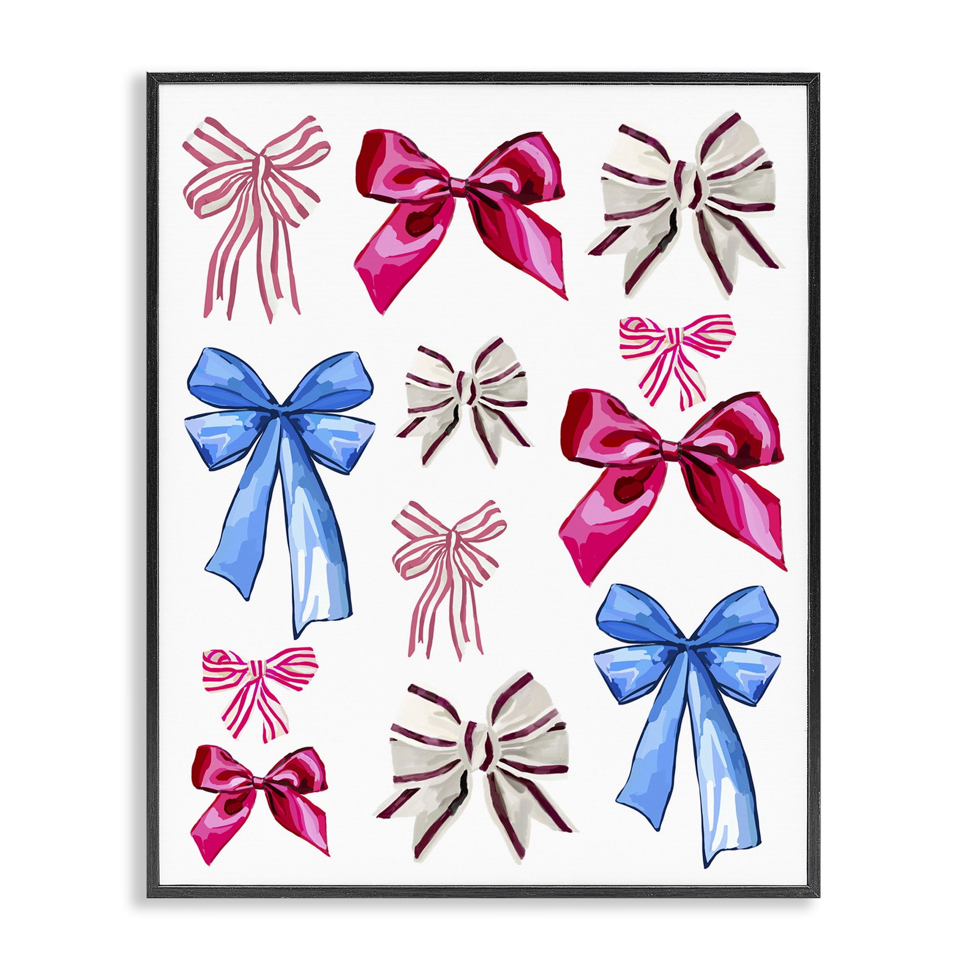 Stupell Industries Varied Fashion Ribbons Beauty & Fashion Painting Black Framed Art Print Wall Art, 16 x 20