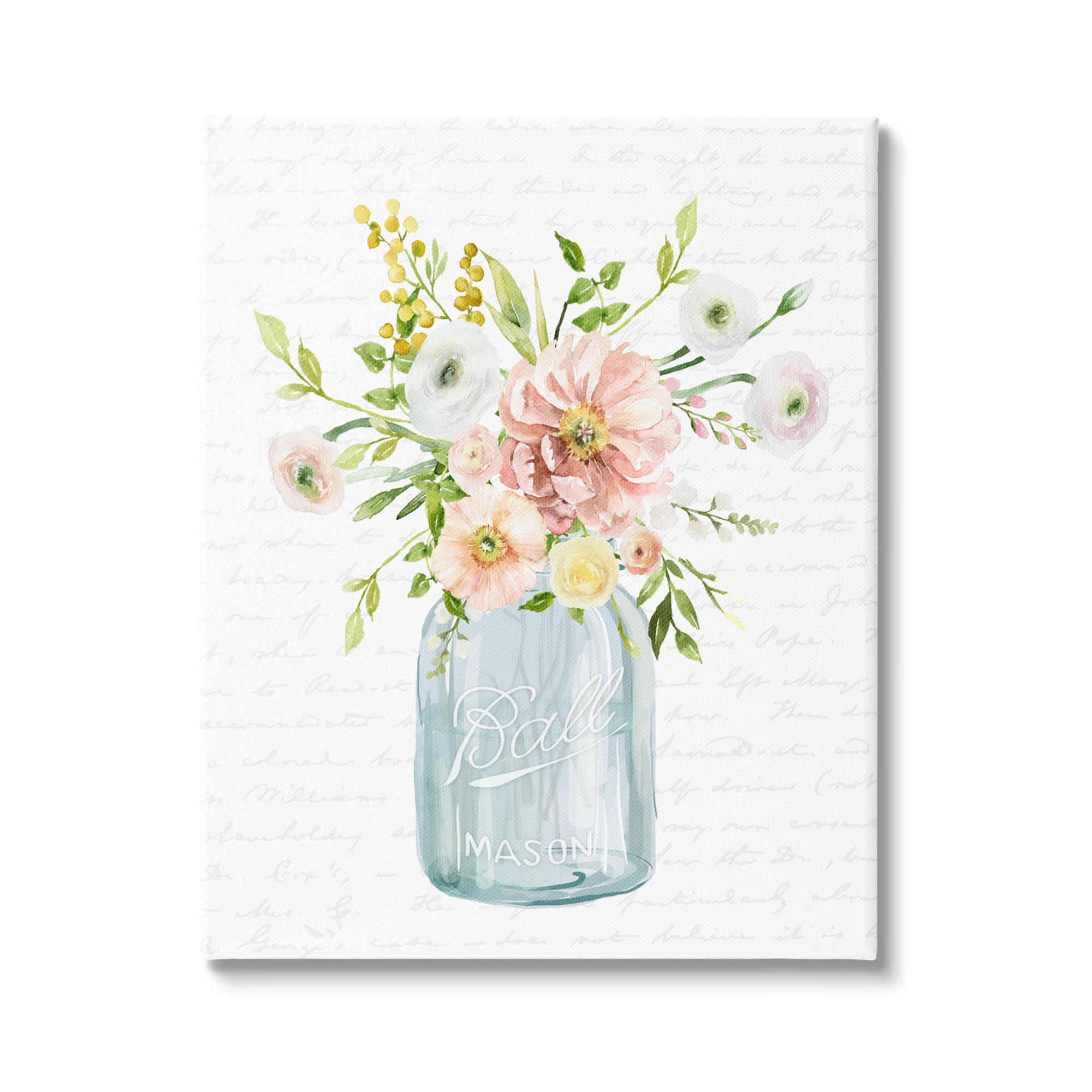 Stupell Industries Varied Flower Blossoms Botanical Leaves Patterned Words Graphic Art Gallery Wrapped Canvas Print Wall Art, Design by Lettered and Lined