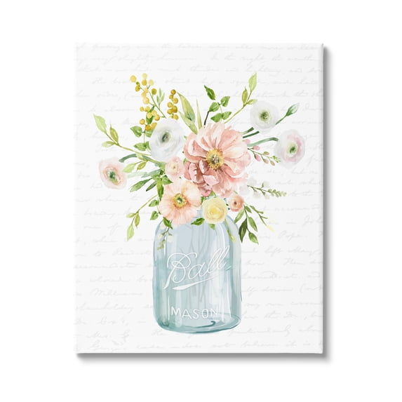 Stupell Industries Varied Flower Blossoms Botanical Leaves Patterned Words Graphic Art Gallery Wrapped Canvas Print Wall Art, Design by Lettered and Lined