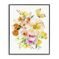 Stupell Industries Varied Flower Bundle Botanical & Floral Painting Black Framed Art Print Wall Art, 11 x 14