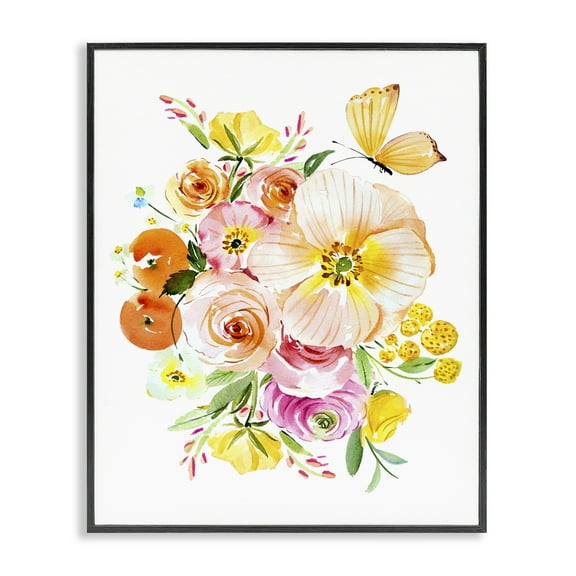 Stupell Industries Varied Flower Bundle Botanical & Floral Painting Black Framed Art Print Wall Art, 11 x 14