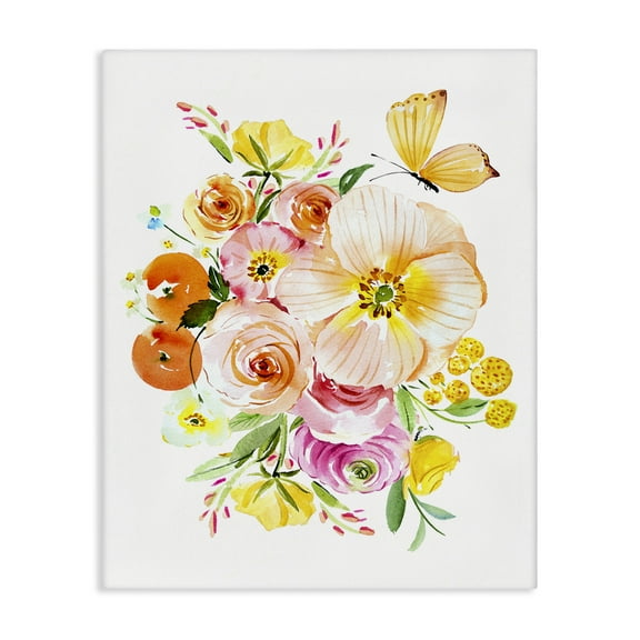 Stupell Industries Varied Flower Bundle Botanical & Floral Painting Gallery Wrapped Canvas Art Print Wall Art, 16 x 20