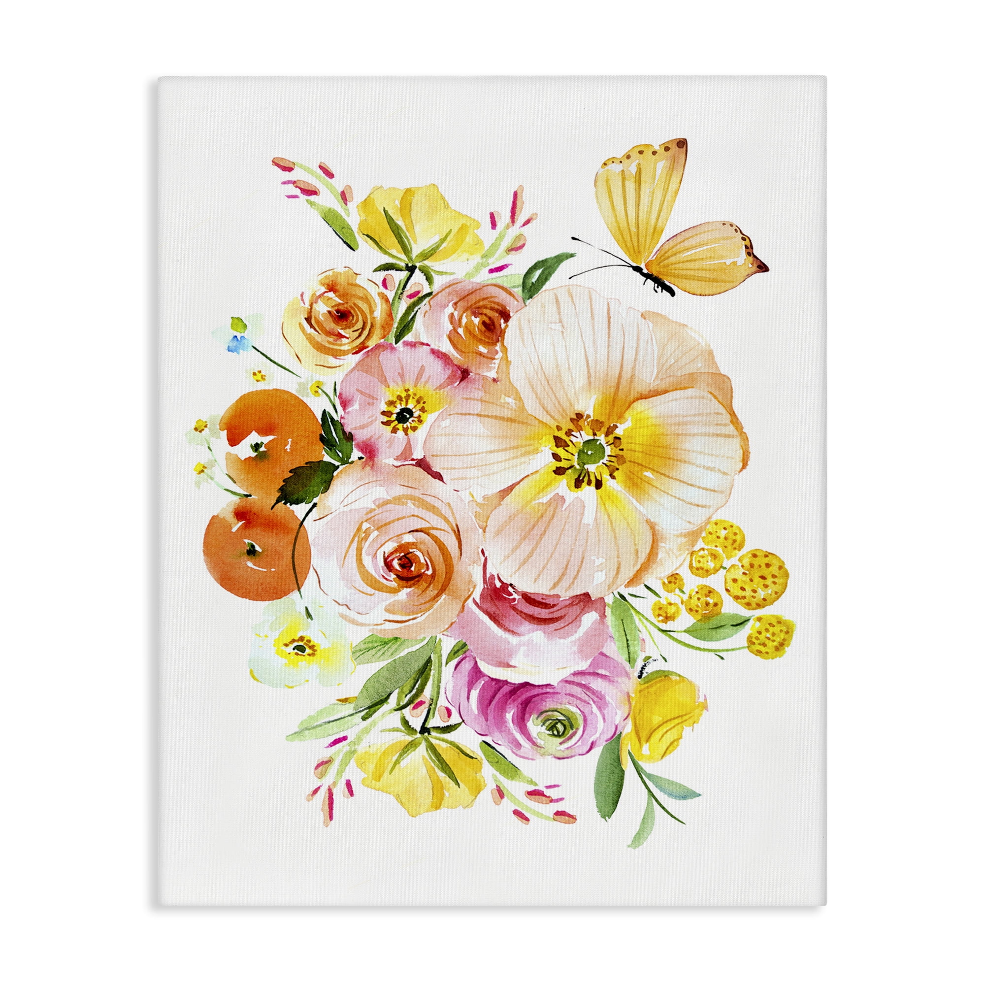 Stupell Industries Varied Flower Bundle Botanical & Floral Painting Gallery Wrapped Canvas Art Print Wall Art, 30 x 40