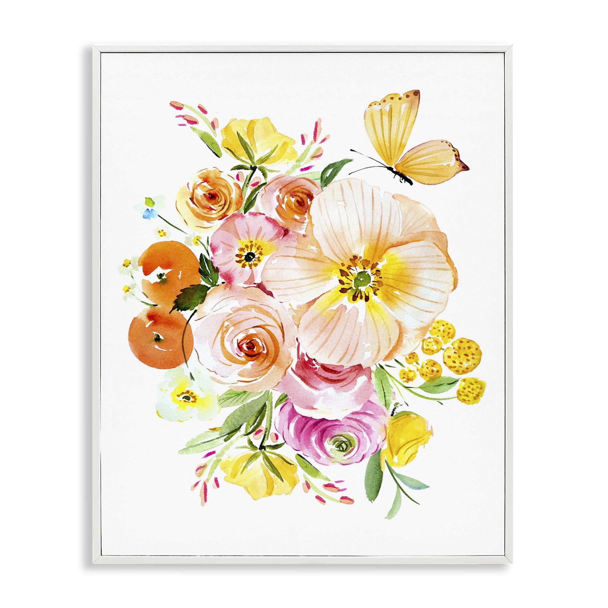 Stupell Industries Varied Flower Bundle Botanical & Floral Painting White Framed Art Print Wall Art, 11 x 14