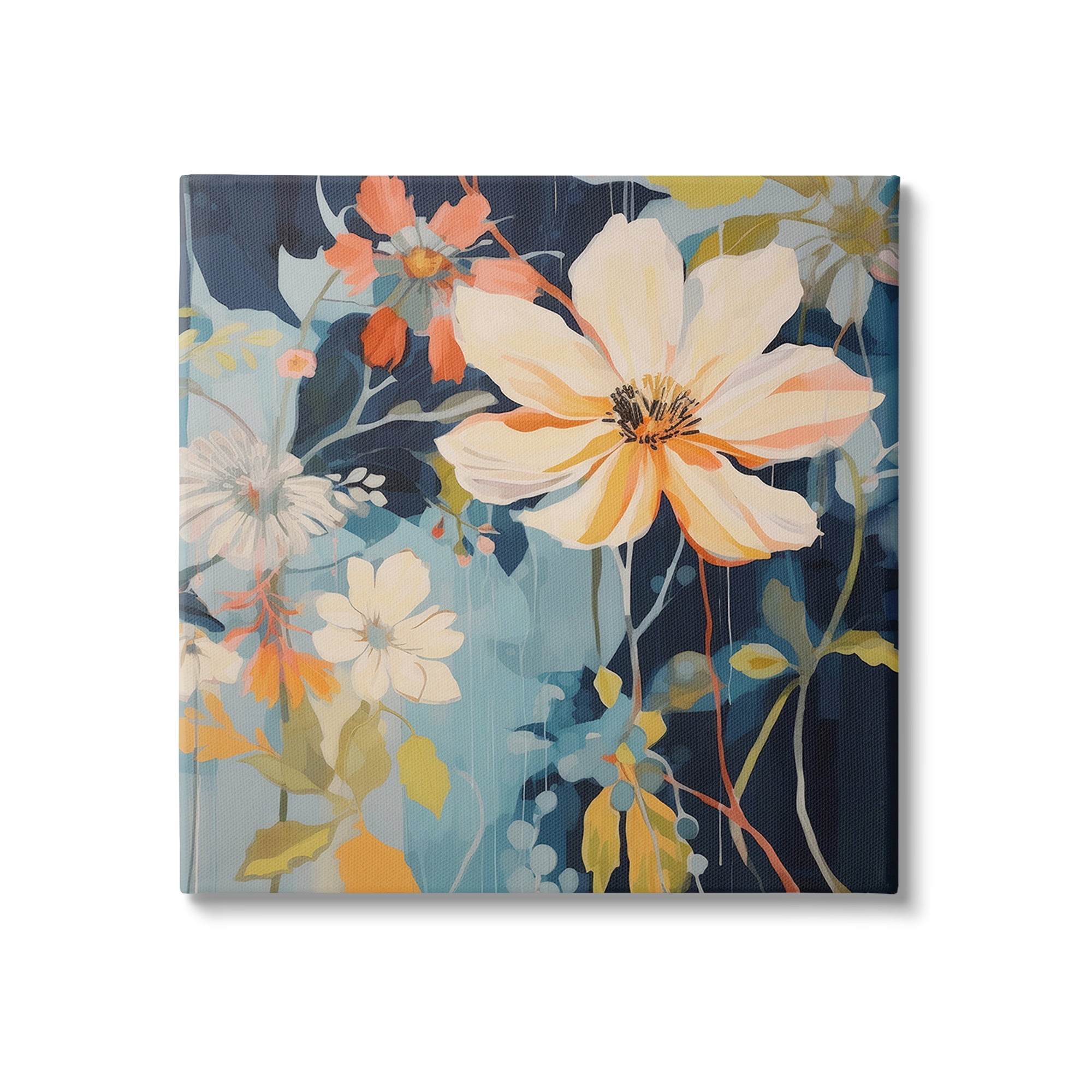 Stupell Industries Varied Flowers Pattern Botanical & Floral Painting Gallery Wrapped Canvas Art Print Wall Art, 24 x 24
