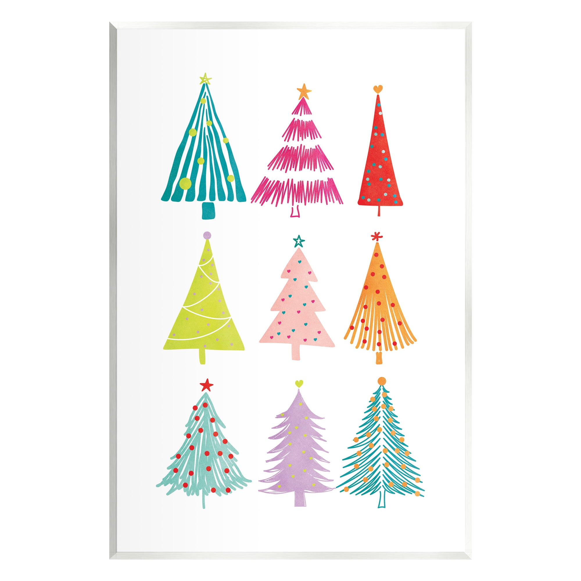 Stupell Industries Varied Fun Christmas Trees Holiday Painting Unframed Art Print Wall Art