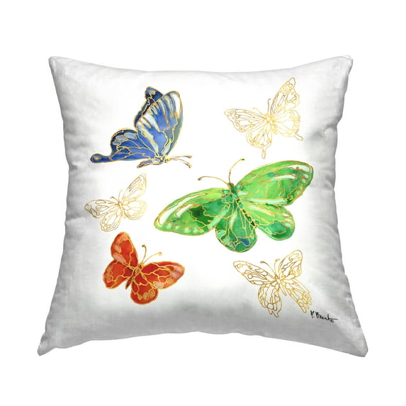 Stupell Industries Varied Glam Butterflies Decorative Printed Throw Pillow, 18 x 18