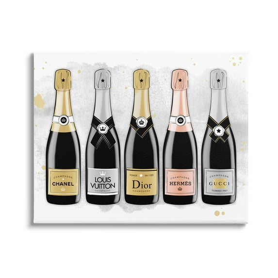 Stupell Industries Varied Glam Champagne Food & Beverage Painting Gallery Wrapped Canvas Art Print Wall Art, 48 x 36