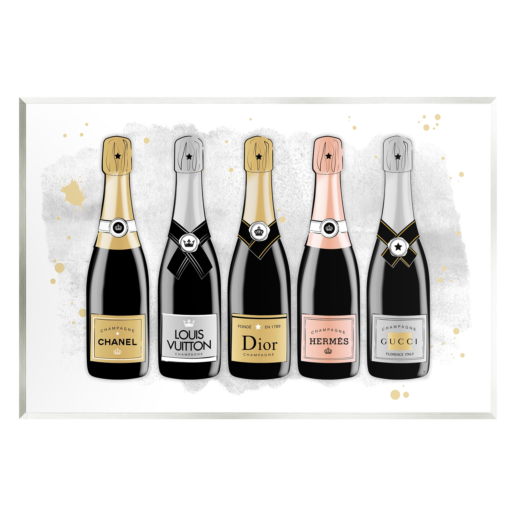 Stupell Industries Varied Glam Champagne Food & Beverage Painting Unframed Art Print Wall Art, 15 x 10
