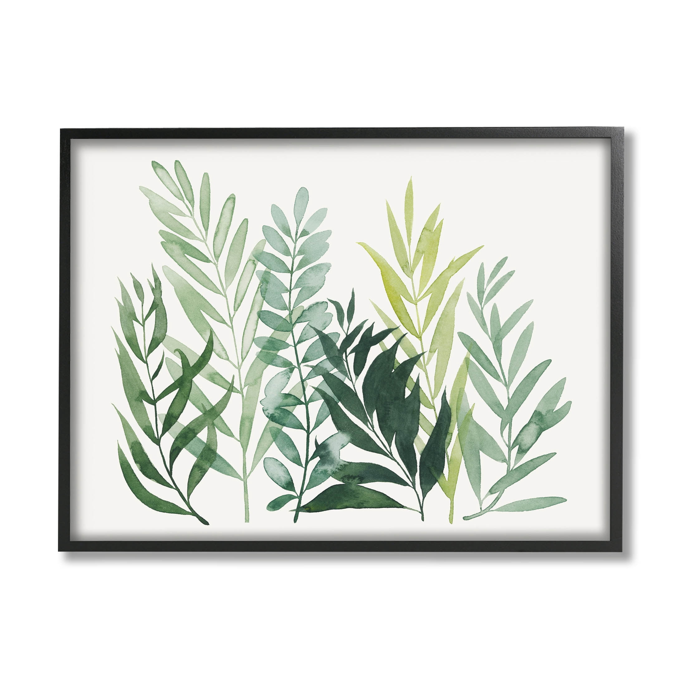 Stupell Industries Varied Grasses Botanical Leaves Graphic Art Black Framed Art Print Wall Art, Design by Grace Popp