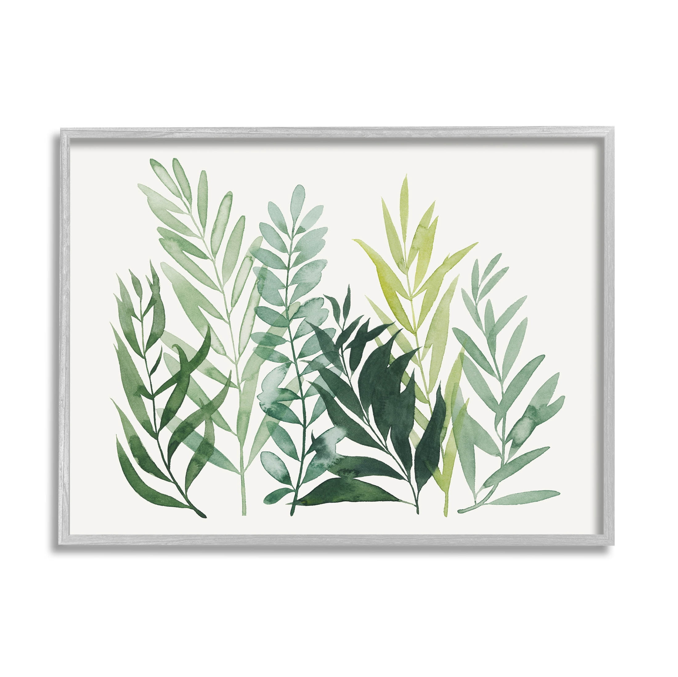 Stupell Industries Varied Grasses Botanical Leaves Graphic Art Gray Framed Art Print Wall Art, Design by Grace Popp