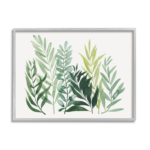 Stupell Industries Varied Grasses Botanical Leaves Graphic Art Gray Framed Art Print Wall Art, Design by Grace Popp