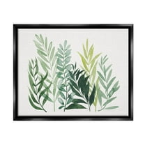 Stupell Industries Varied Grasses Botanical Leaves Graphic Art Jet Black Floating Framed Canvas Print Wall Art, Design by Grace Popp