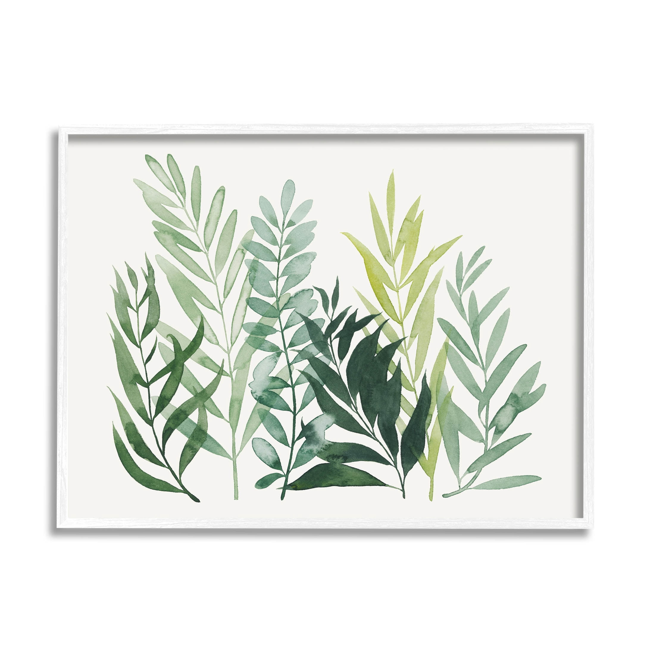 Stupell Industries Varied Grasses Botanical Leaves Graphic Art White Framed Art Print Wall Art, Design by Grace Popp