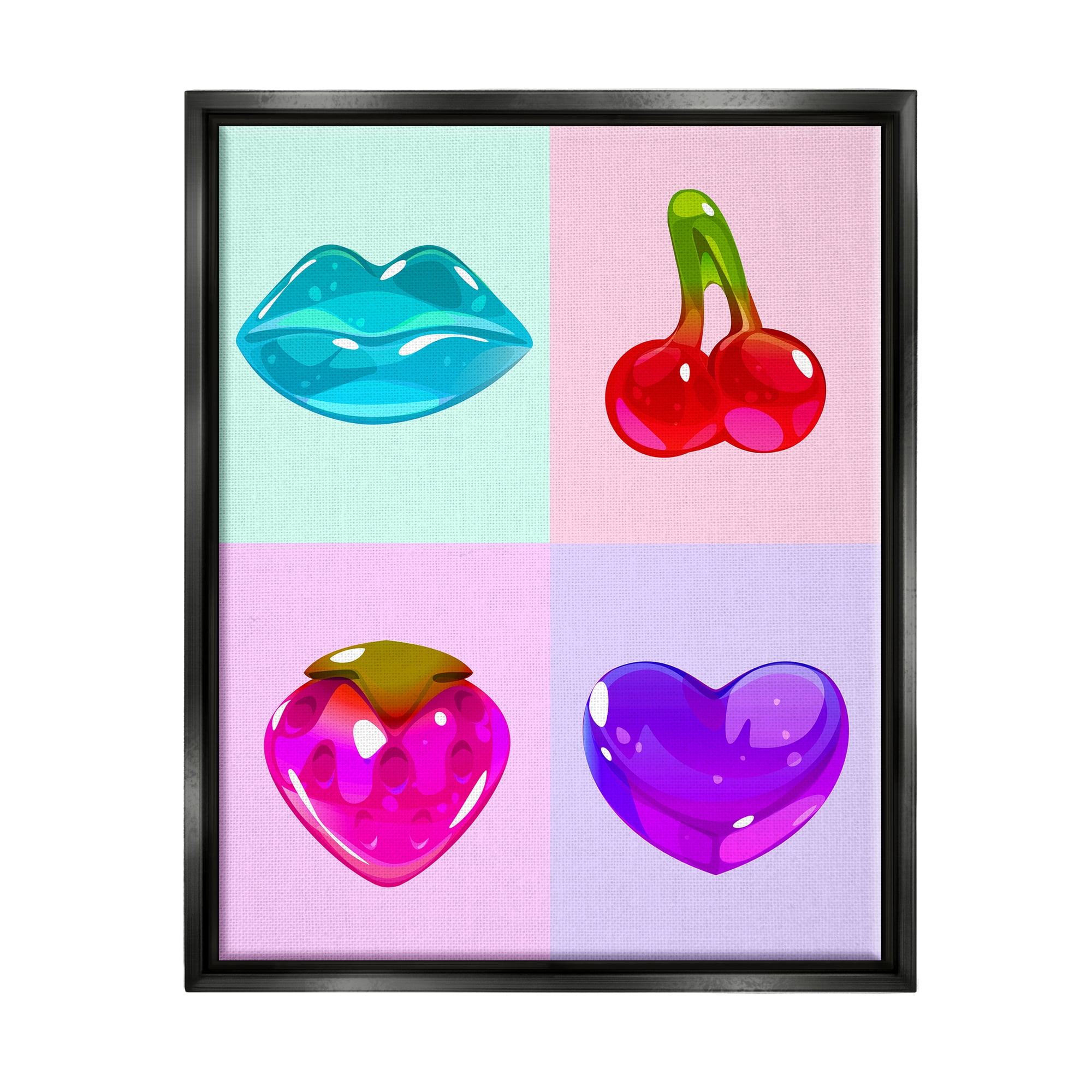 Stupell Industries Varied Gummy Candies Food & Beverage Painting Black Floater Framed Art Print Wall Art, 17 x 21