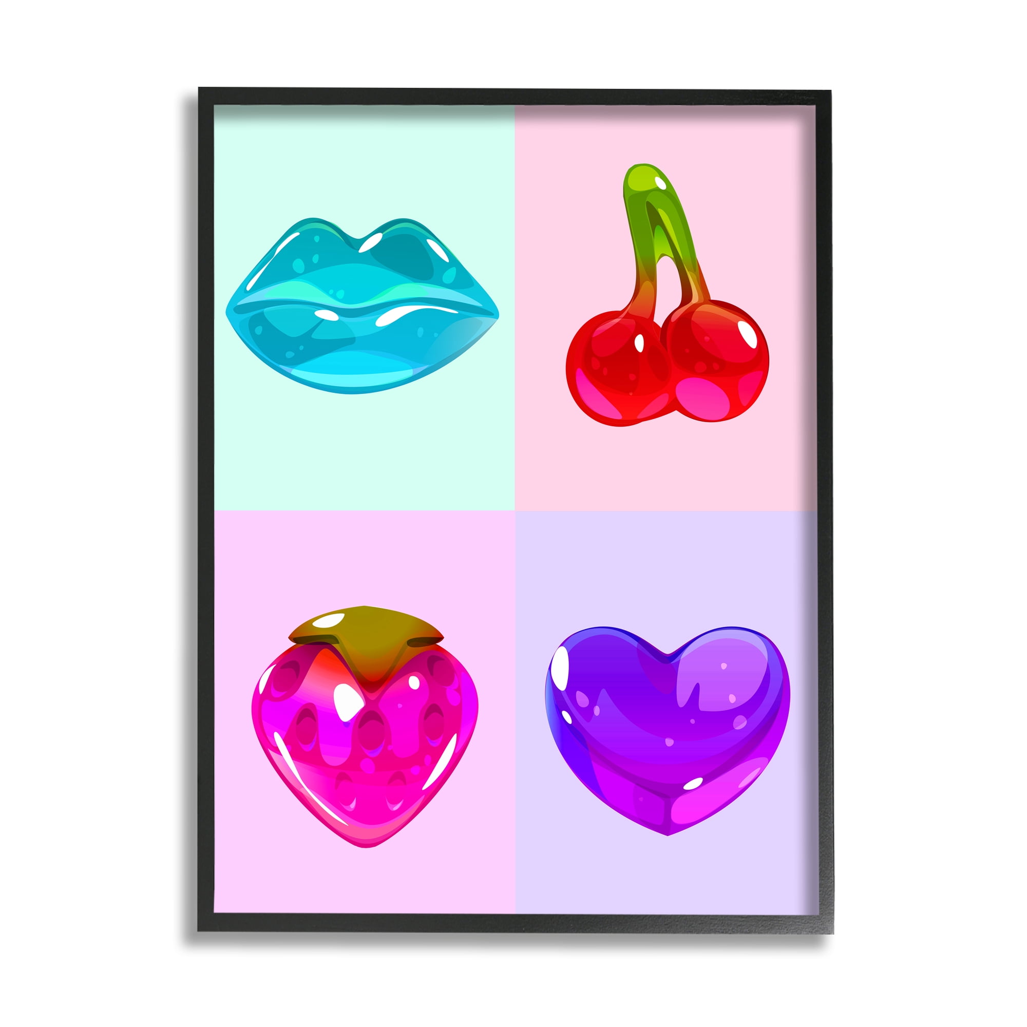 Stupell Industries Varied Gummy Candies Food & Beverage Painting Black Framed Art Print Wall Art, 24 x 30