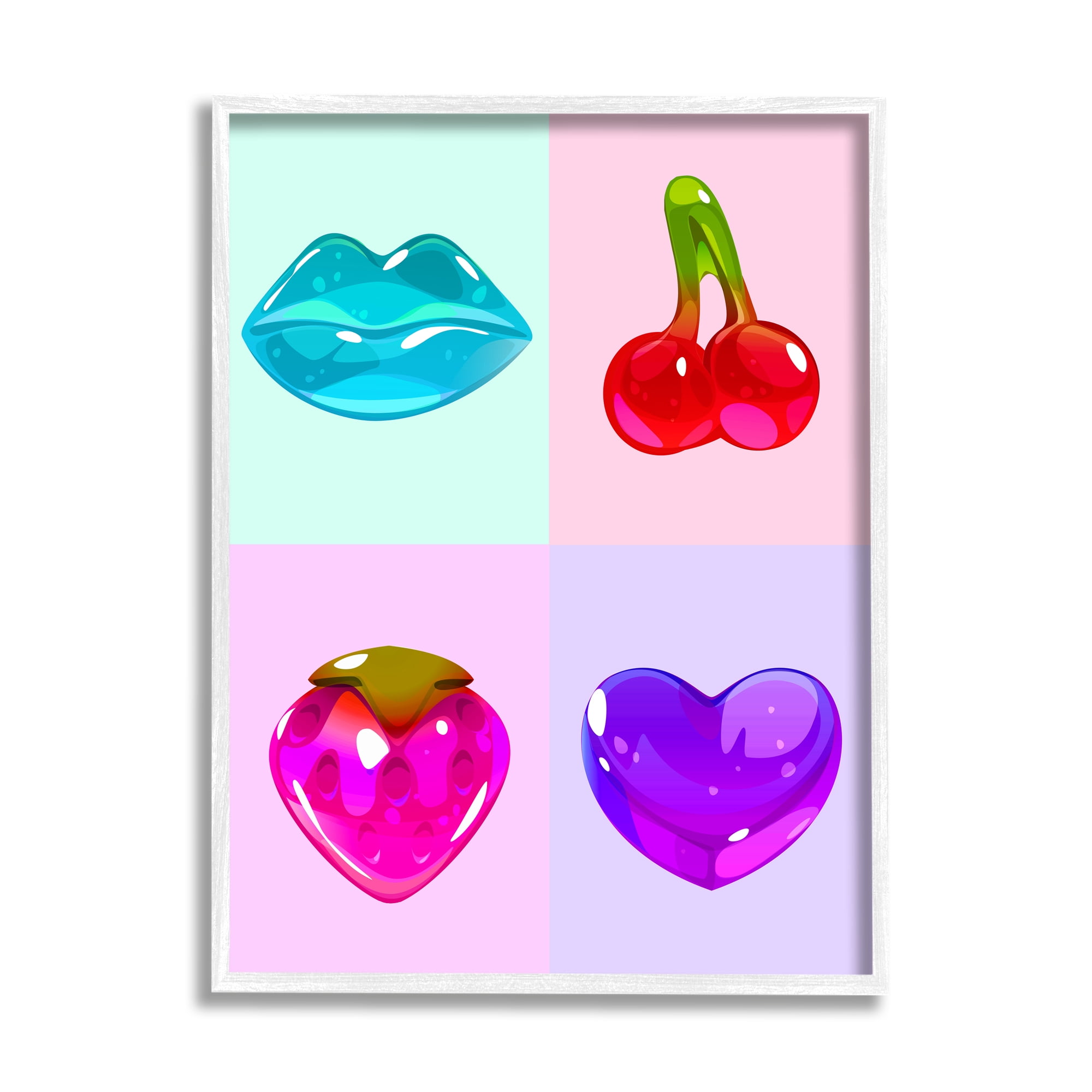 Stupell Industries Varied Gummy Candies Food & Beverage Painting White Framed Art Print Wall Art, 11 x 14