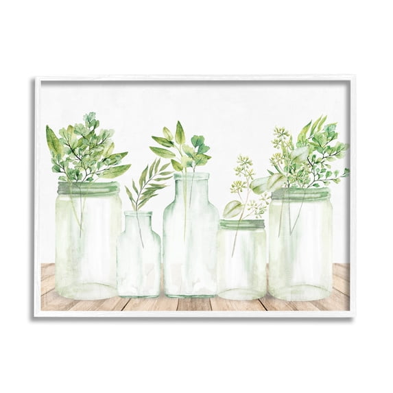 Stupell Industries Varied Herb Plant Arrangement Mixed Country Blooms Graphic Art White Framed Art Print Wall Art, Design by Kim Allen