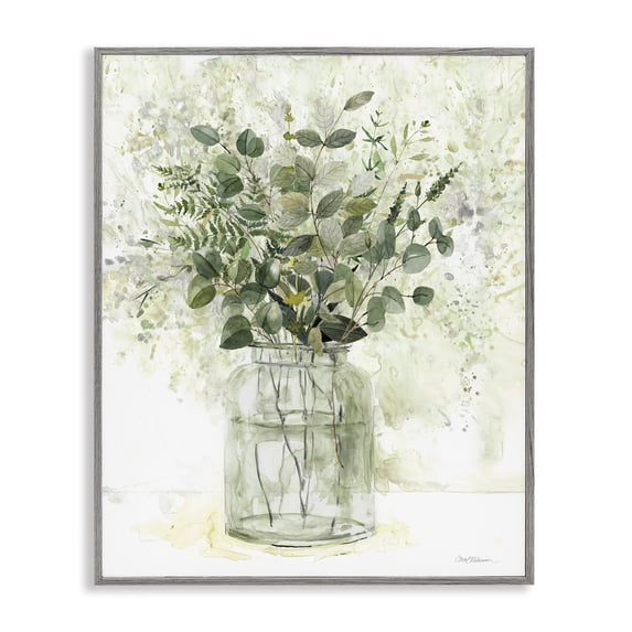 Stupell Industries Contemporary Varied Herbal Botanical Arrangement Gray Framed Giclee Art, 16 x 20, by Carol Robinson