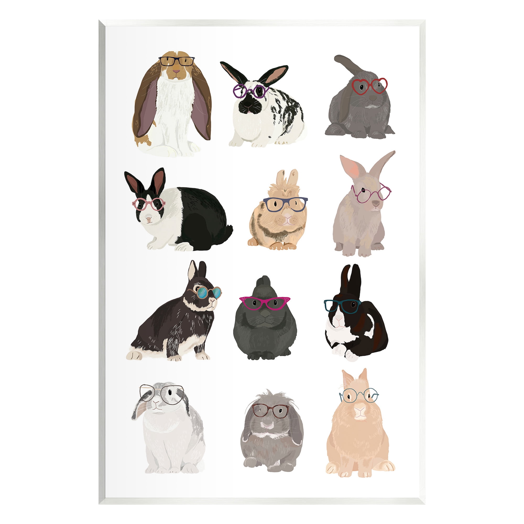Stupell Industries Varied Hipster Bunnies Animals & Insects Painting Unframed Art Print Wall Art, 10 x 15