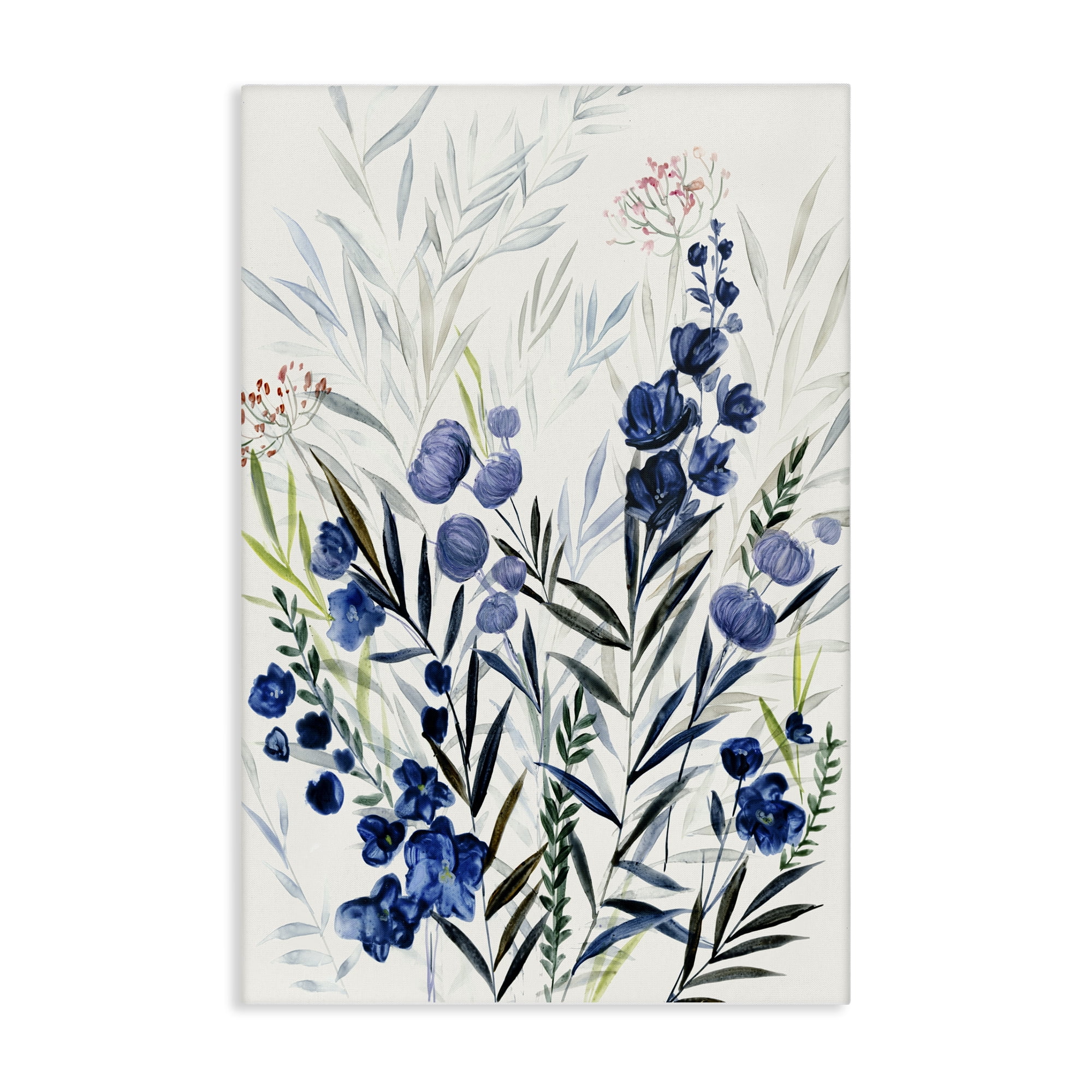 Stupell Industries Varied Indigo Herbs Plants & Flowers Painting Wrapped Canvas Art Print Wall Art, 20 x 30