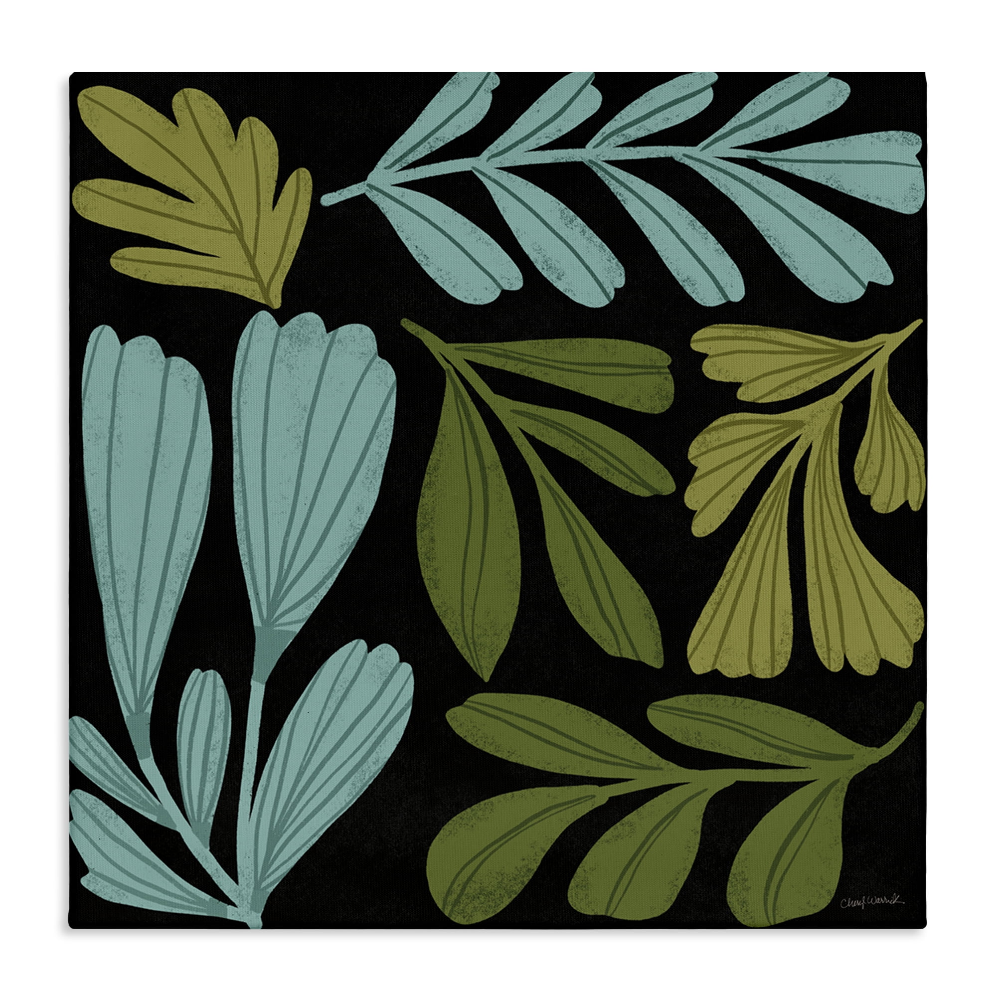 Stupell Industries Varied Leaves Collage Plants & Flowers Painting Wrapped Canvas Art Print Wall Art, 30 x 30