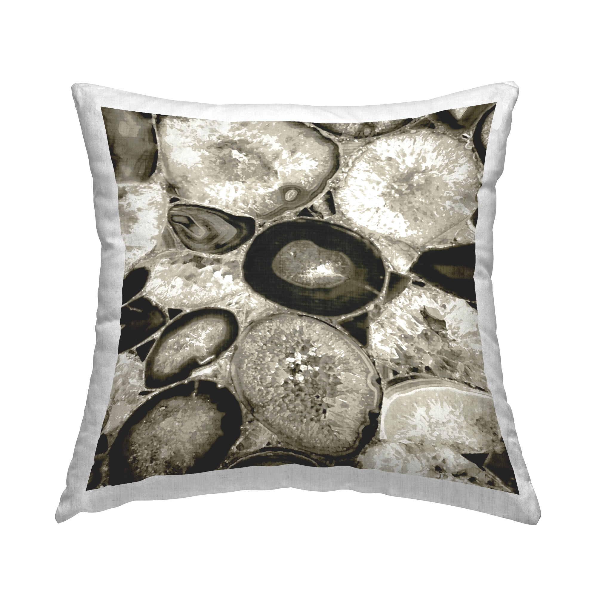 Stupell Industries Varied Monochrome Gemstone Crystals Printed Throw Pillow Design by Danielle Carson