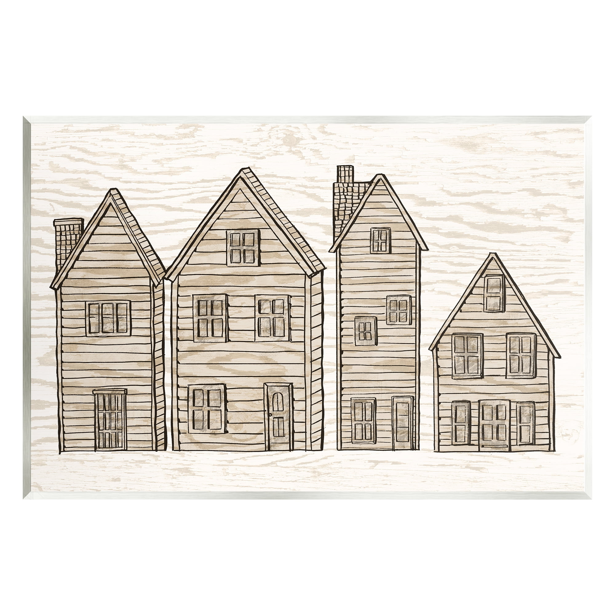 Stupell Industries Varied Neighborhood Houses Art for Kids Painting Unframed Art Print Wall Art, 15 x 10