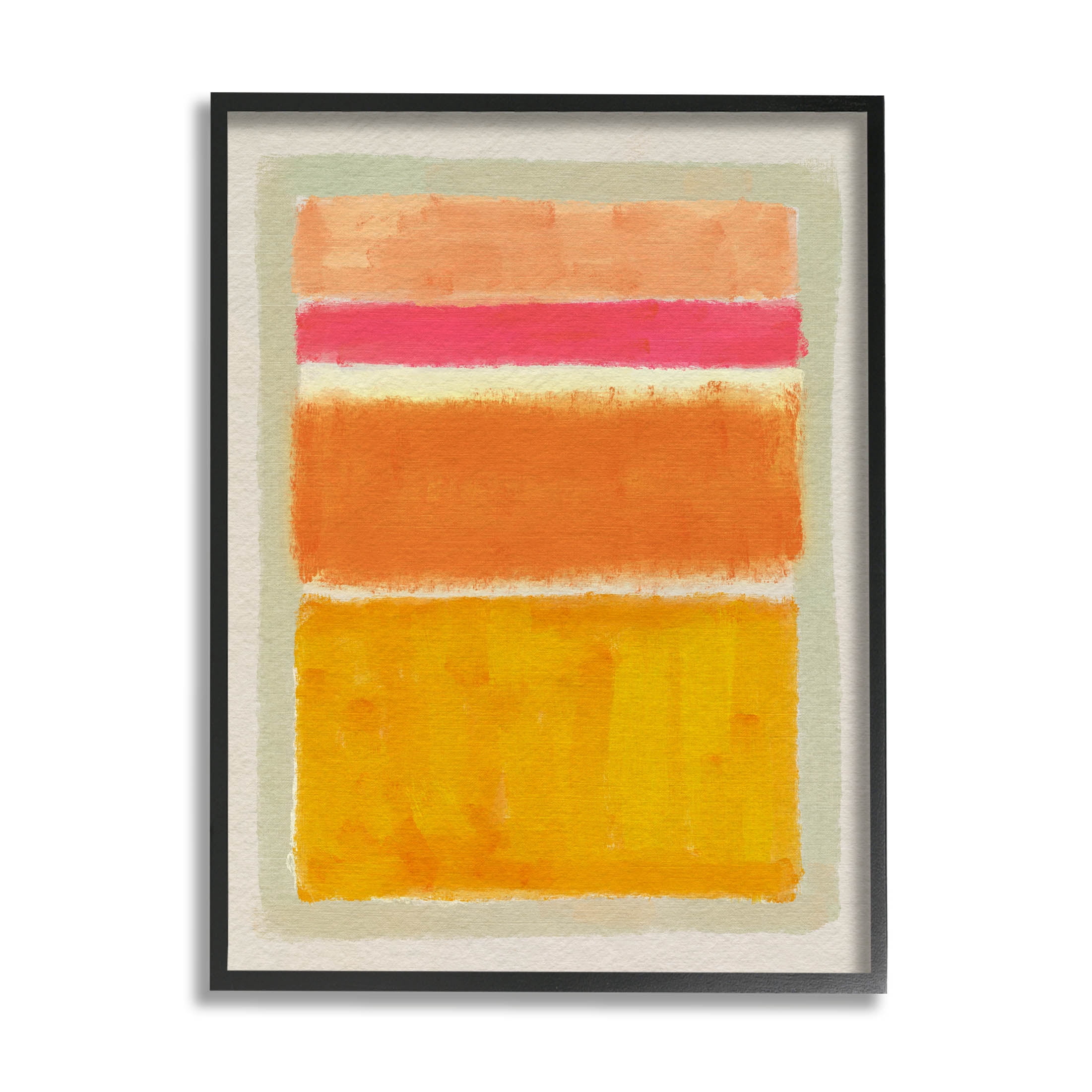Stupell Industries Varied Orange Stripes Arrangement Painting Black Framed Art Print Wall Art, Design by Victoria Barnes
