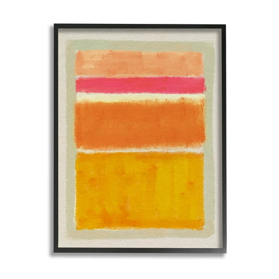 Stupell Industries Varied Orange Stripes Arrangement Painting Black Framed Art Print Wall Art, Design by Victoria Barnes