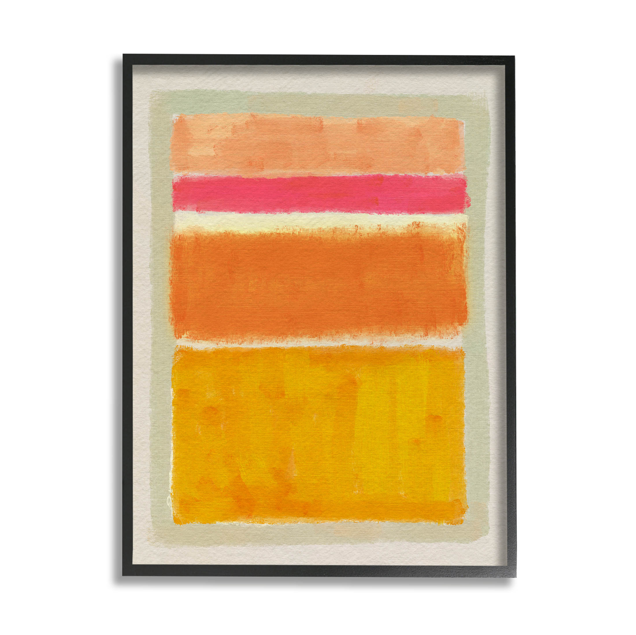 Stupell Industries Varied Orange Stripes Arrangement Painting Black Framed Art Print Wall Art, Design by Victoria Barnes