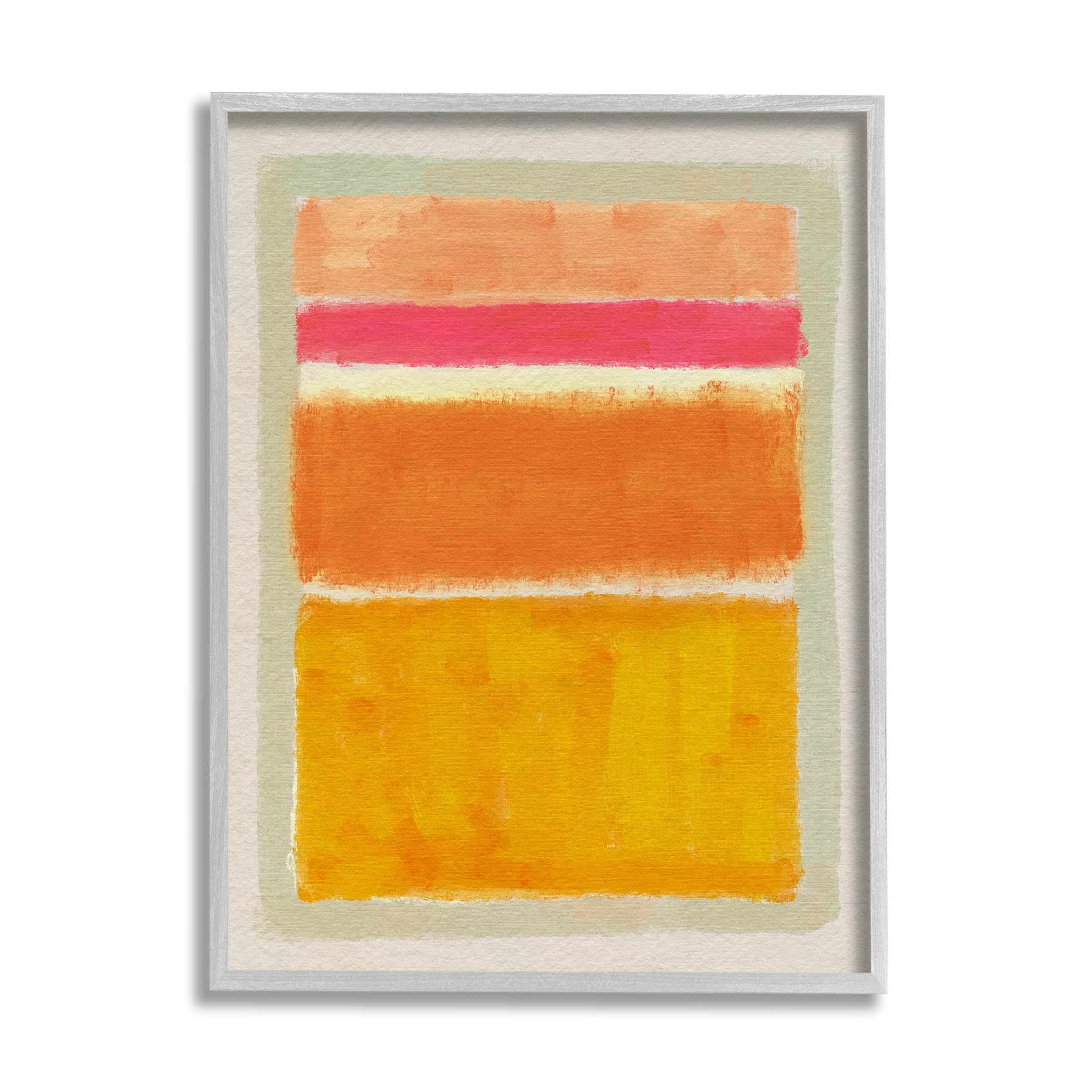 Stupell Industries Varied Orange Stripes Arrangement Painting Gray Framed Art Print Wall Art, Design by Victoria Barnes