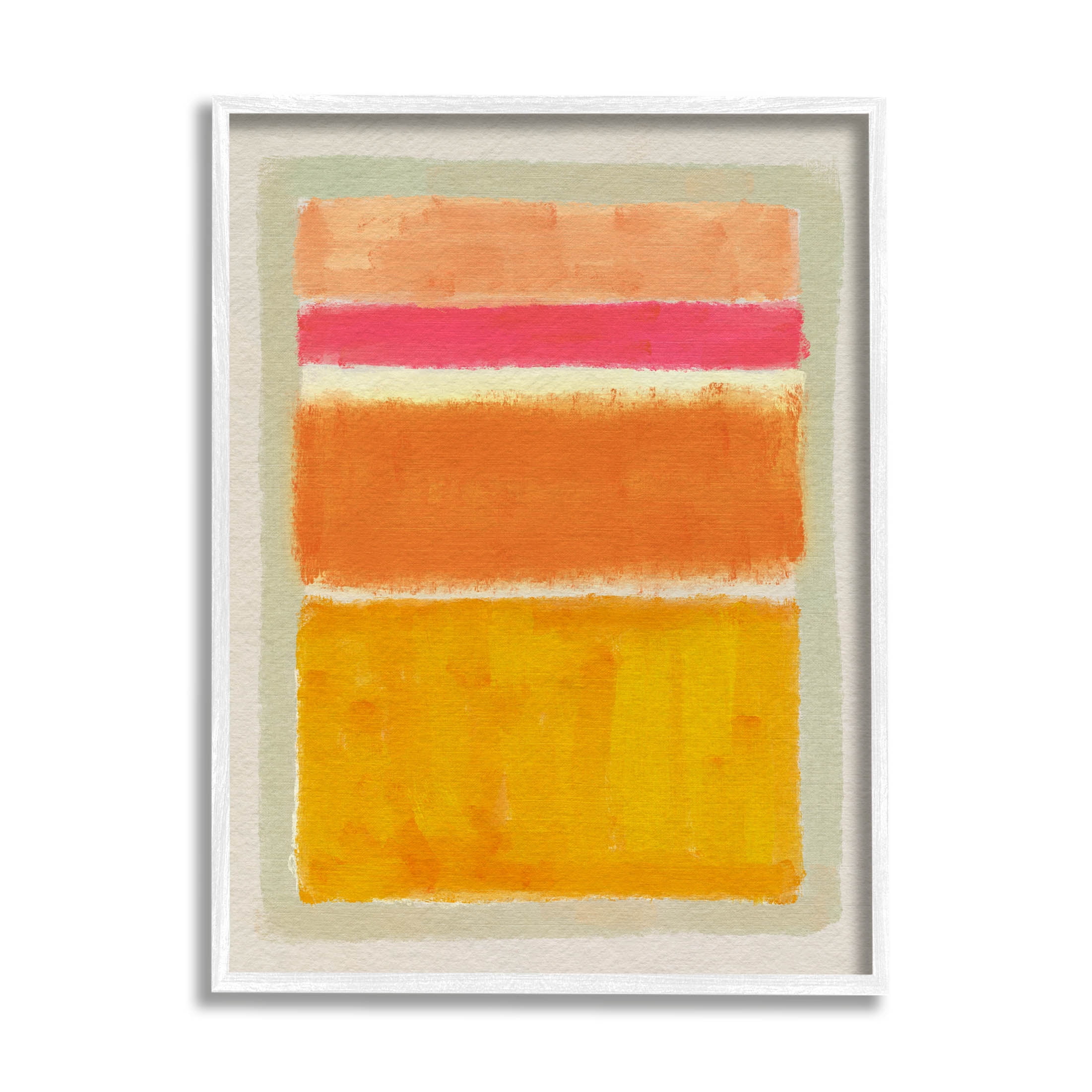 Stupell Industries Varied Orange Stripes Arrangement Painting White Framed Art Print Wall Art, Design by Victoria Barnes