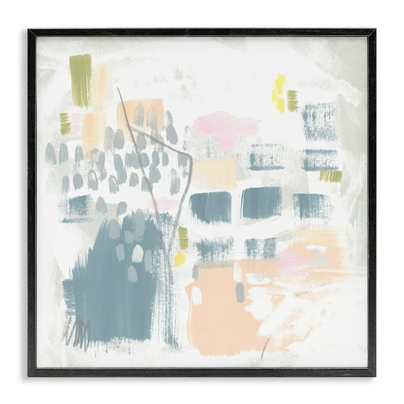 Stupell Industries Varied Pastel Patterns Abstract Painting Black Framed Art Print Wall Art, 12 x 12