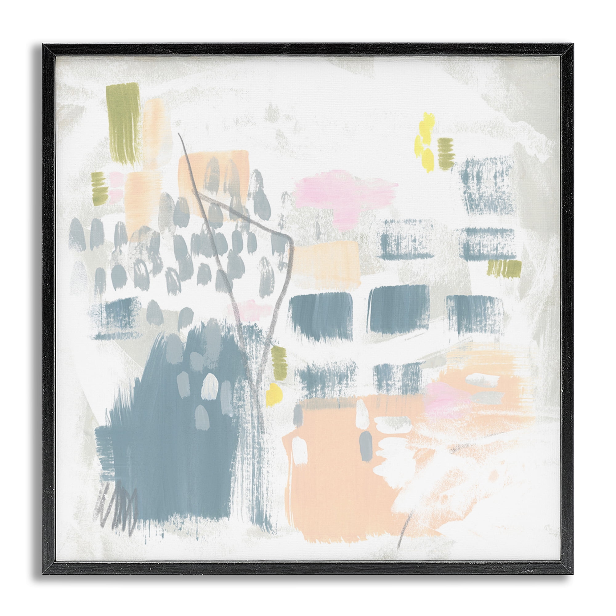 Stupell Industries Varied Pastel Patterns Abstract Painting Gray Framed Art Print Wall Art, 12 x 12