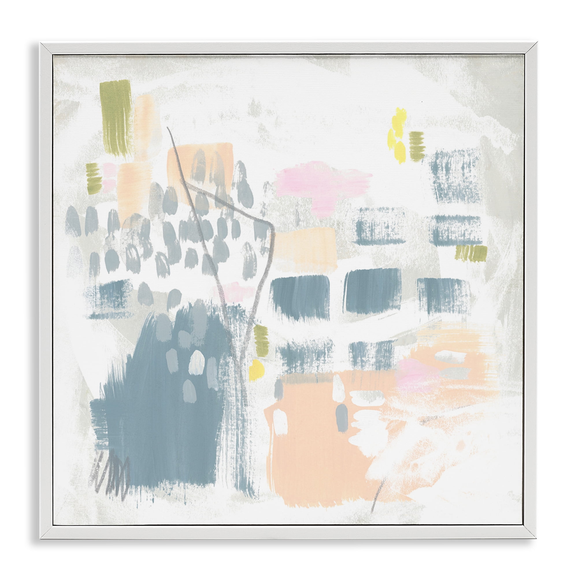 Stupell Industries Varied Pastel Patterns Abstract Painting White Framed Art Print Wall Art, 12 x 12