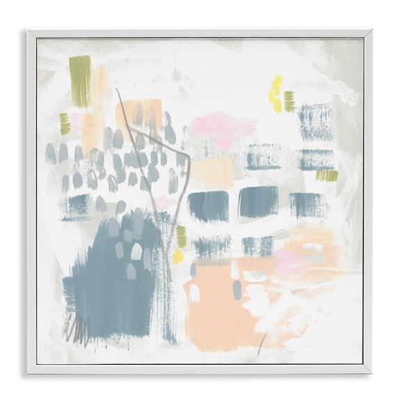 Stupell Industries Varied Pastel Patterns Abstract Painting White Framed Art Print Wall Art, 17 x 17