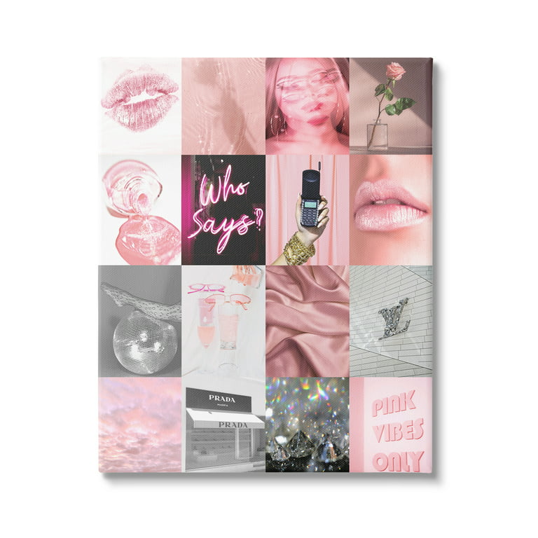 Stupell Industries Varied Pink Aesthetic Assortment Glam Bling Fashion  Graphic Art Gallery Wrapped Canvas Print Wall Art, Design by Daphne  Polselli 