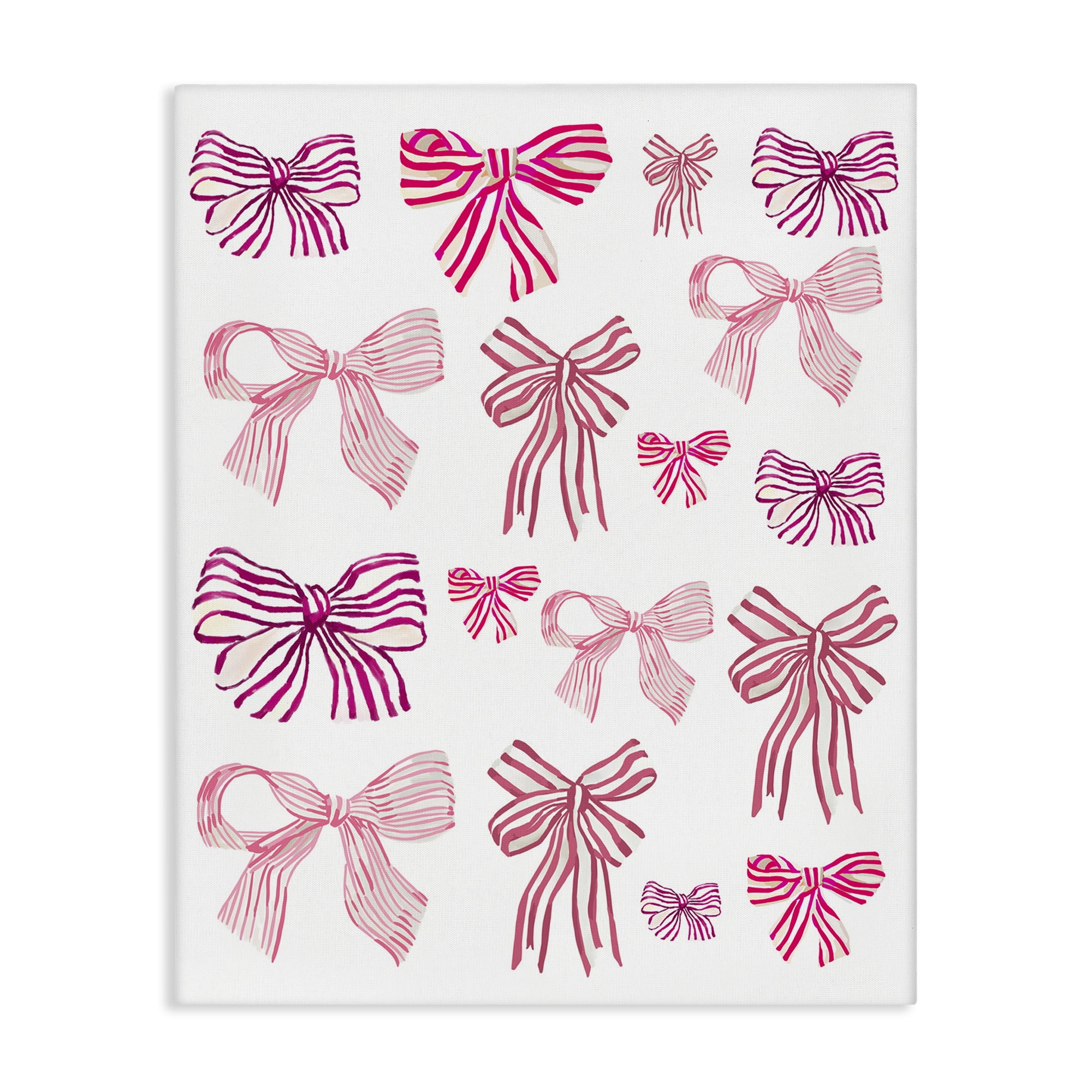 Stupell Industries Varied Pink Bows Beauty & Fashion Painting Gallery Wrapped Canvas Art Print Wall Art, 36 x 48