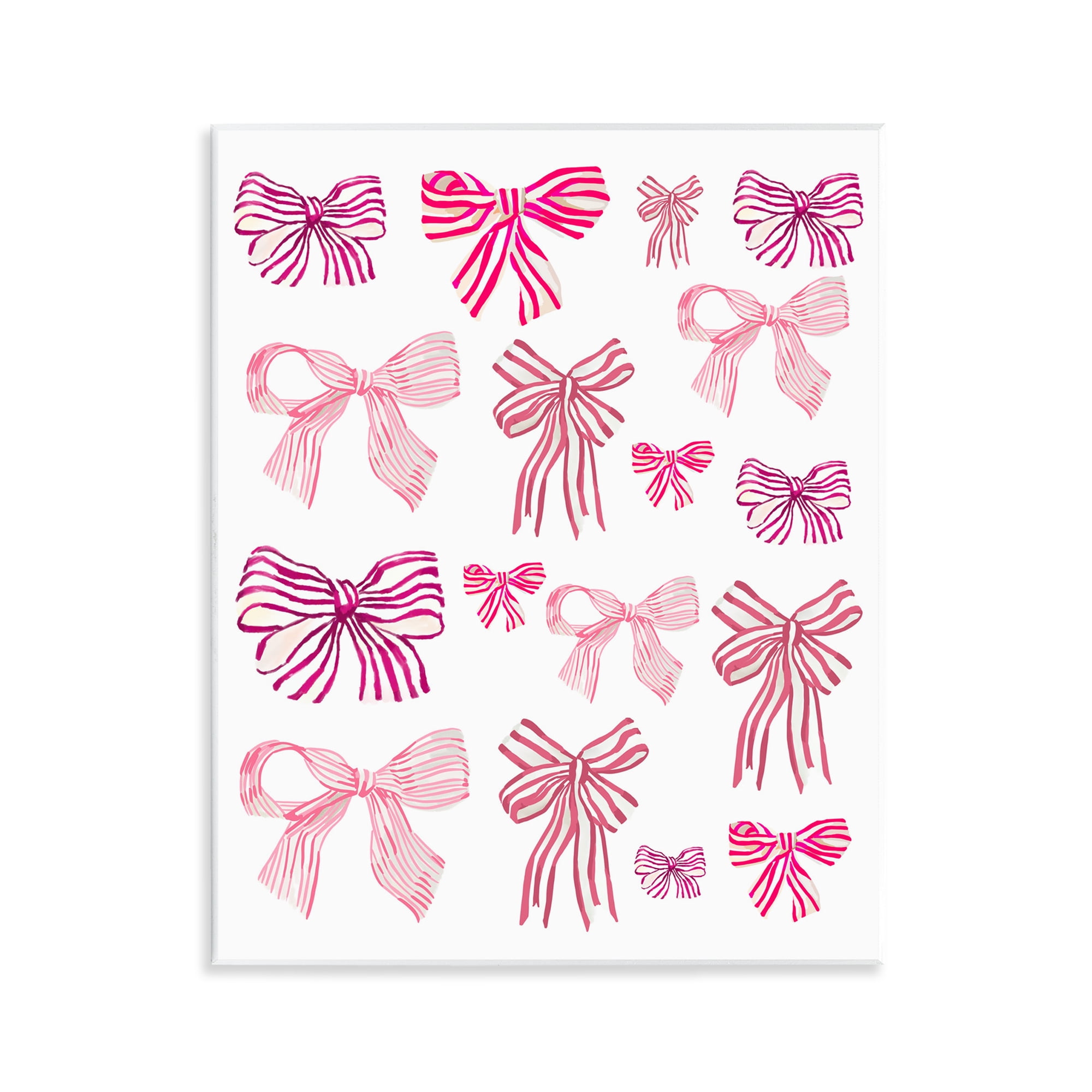 Stupell Industries Varied Pink Bows Beauty & Fashion Painting Unframed Art Print Wall Art, 11 x 14