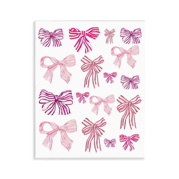 Stupell Industries Varied Pink Bows Beauty & Fashion Painting Unframed Art Print Wall Art, 11 x 14