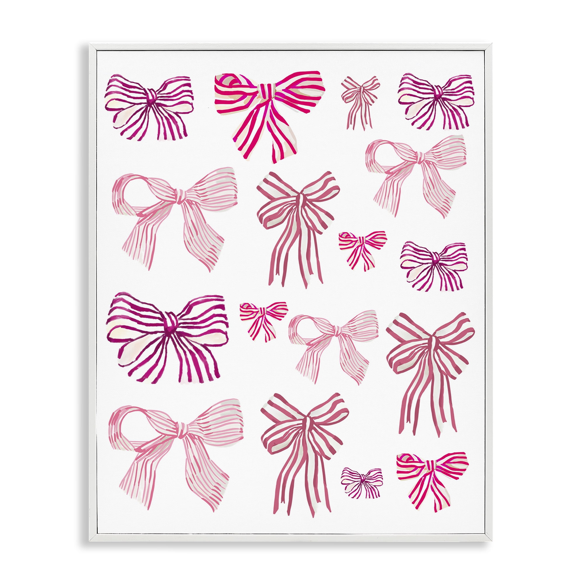 Stupell Industries Varied Pink Bows Beauty & Fashion Painting White Framed Art Print Wall Art, 11 x 14