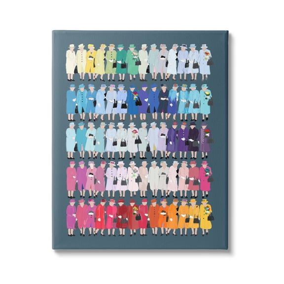 Stupell Industries Varied Pop Style Royal Queen Fashion Rainbow Graphic Art Gallery Wrapped Canvas Print Wall Art, Design by Amelia Noyes