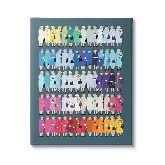 Stupell Industries Varied Pop Style Royal Queen Fashion Rainbow Graphic Art Gallery Wrapped Canvas Print Wall Art, Design by Amelia Noyes