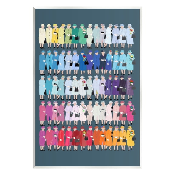 Stupell Industries Varied Pop Style Royal Queen Fashion Rainbow Graphic Art Unframed Art Print Wall Art, Design by Amelia Noyes